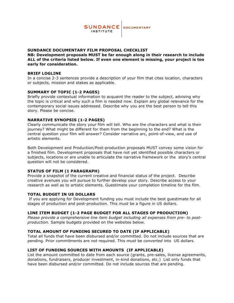 10 Film Proposal S For Your Project Free Premium Document Production