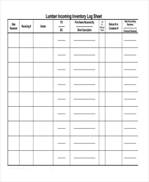 10 Inventory Sheet Templates Free Sample Example Format Download Document Lumber Spreadsheet