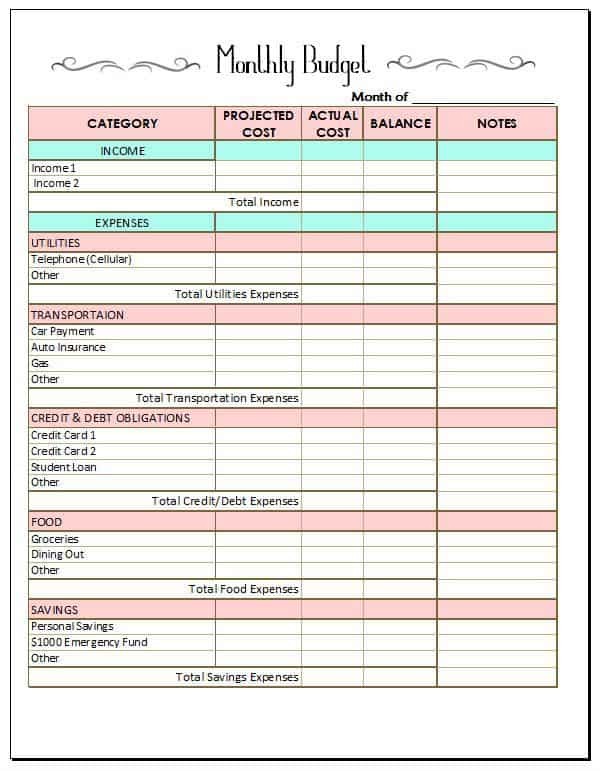 10 Life Changing Budget Templates To Help You Organize Your Finances Document Dave Ramsey Printable Worksheet