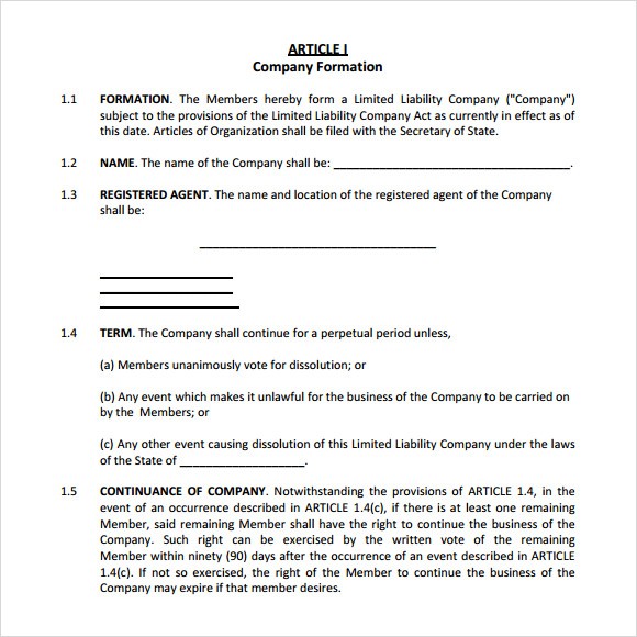 10 Sample Operating Agreements PDF Word Document Agreement For Corporation Template