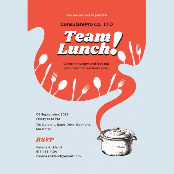 13 Team Lunch Invitations JPG Vector EPS Ai Illustrator Free Document Invitation