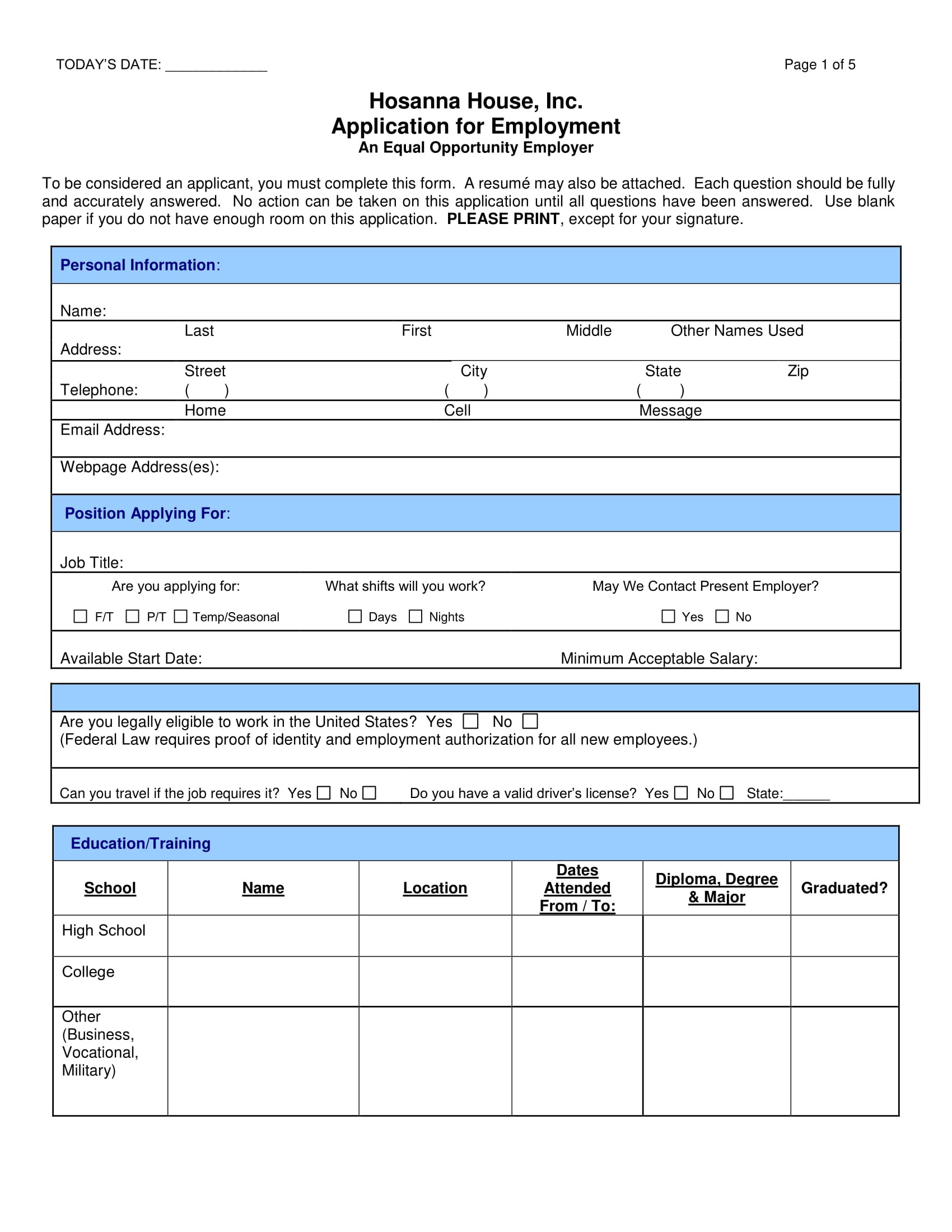 14 Employment Application Form Examples PDF Document Applying
