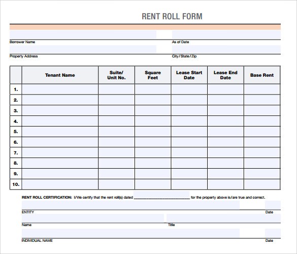 14 Rent Roll Form Templates PDF Word Document Certified Template