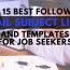 15 Best Follow Up Email Subject Lines And Templates For Job Seekers Document Line Thank You Letter