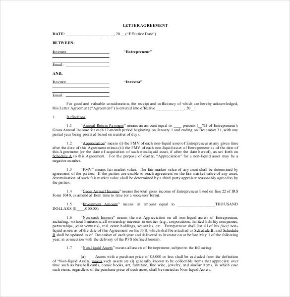 15 Investment Agreement Templates PDF DOC Xls Free Premium Document Simple Contract Template