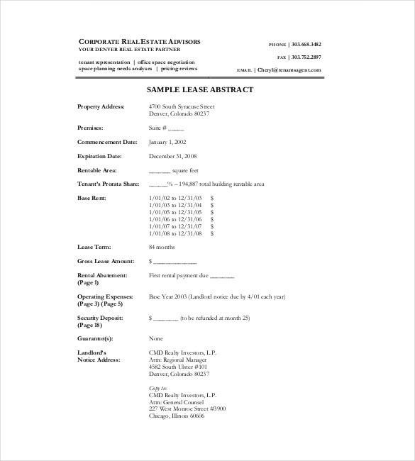 17 Lease Template DOC PDF Free Premium Templates Document Commercial Abstract Excel