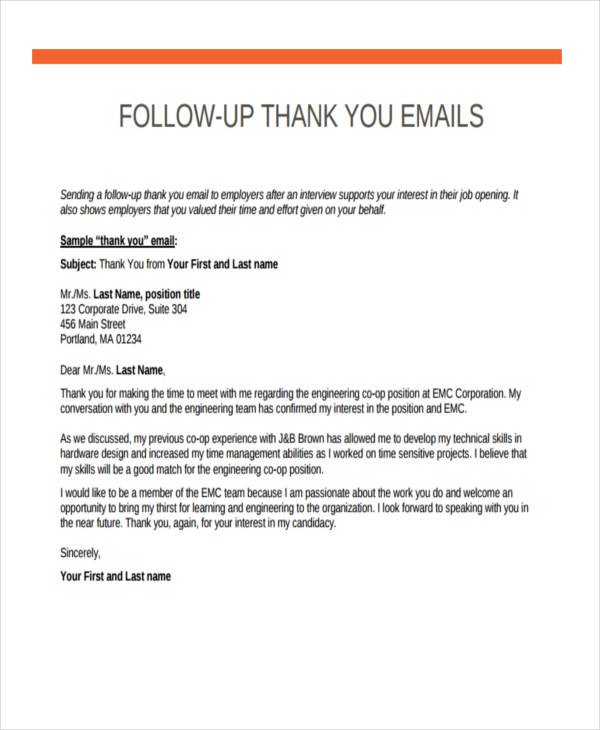 18 Thank You Email Examples Samples Document