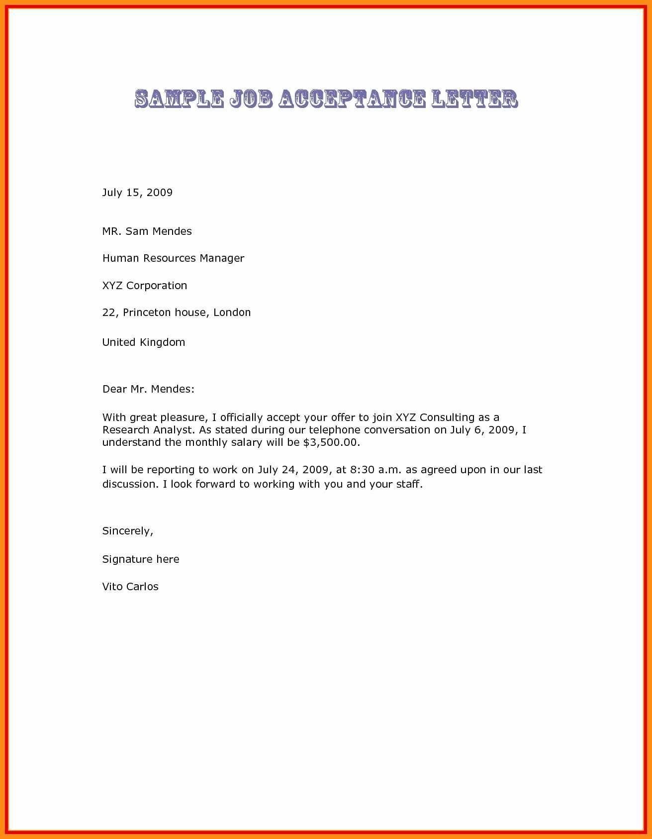 2 3 How To Accept A Job Offer Through Email Org Document Follow Up