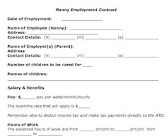 20 Things That Should Be In Your Written Nanny Employer Work Document Live Contract
