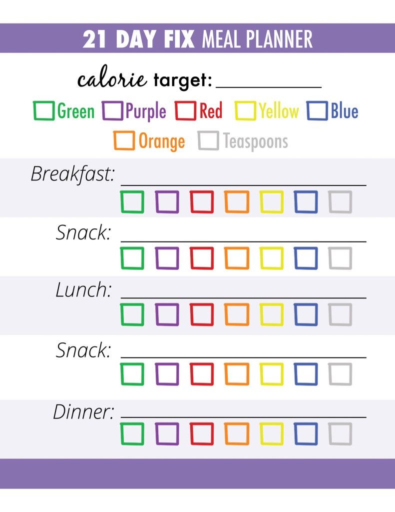 21 Day Fix Calculator How To Make Meal Prep Shockingly Easy Document Printable Plan Template