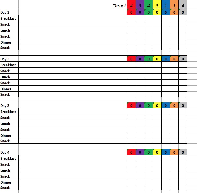 21 Day Fix Point Five Korean Document Excel Spreadsheet