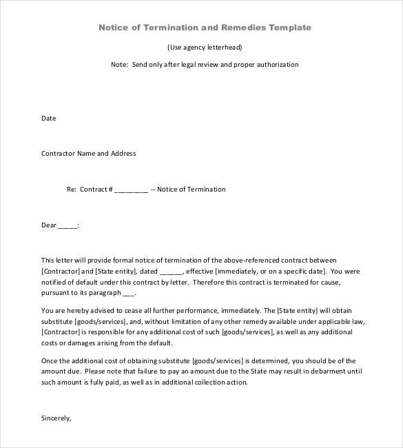22 Contract Termination Letter Templates PDF DOC Free Document Notice