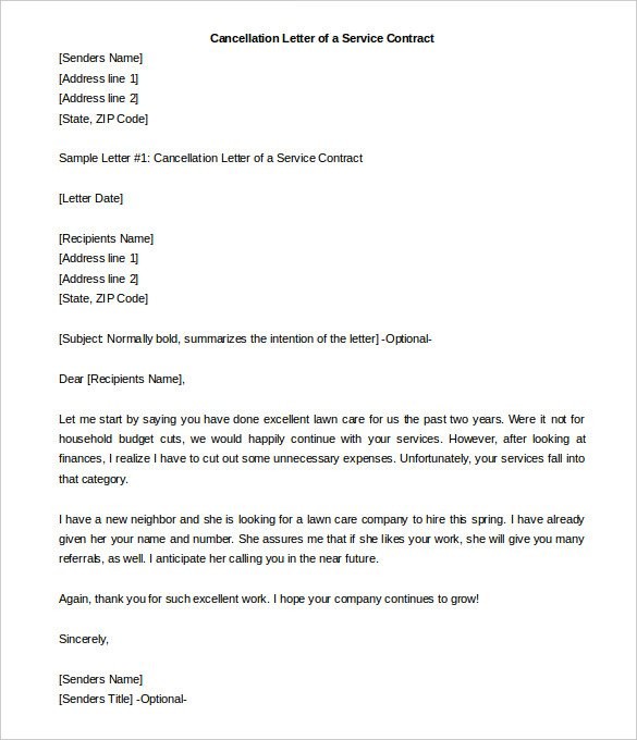 22 Contract Termination Letter Templates PDF DOC Free Document Notice