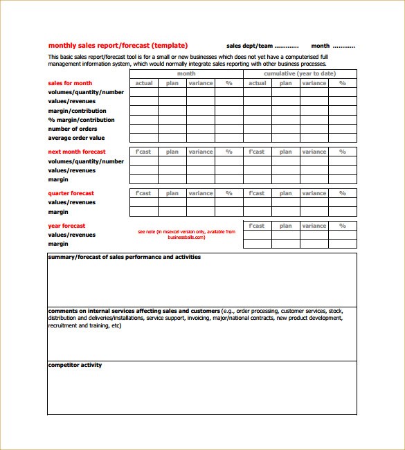 25 Sales Activity Report S Word Excel PDF Free Document Tracker