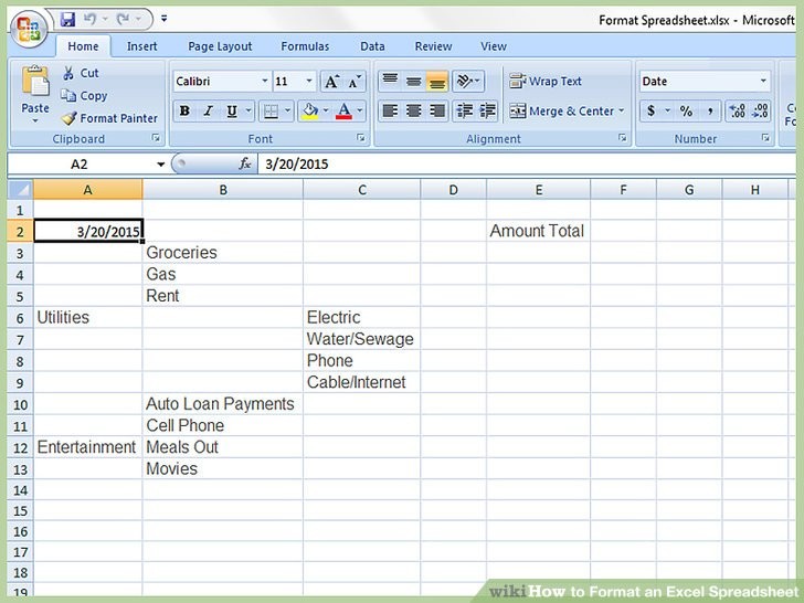 3 Ways To Format An Excel Spreadsheet WikiHow Document Sheet Images