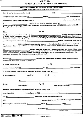 32 CFR Appendix F To Part 623 Power Of Attorney DA Form 4881 4 R Document Army
