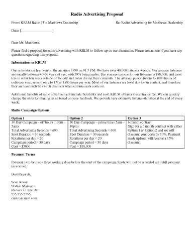 32 Sample Proposal S In Microsoft Word Document Advertising