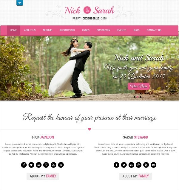 37 Free Wedding Website Themes Templates Premium Document Websites
