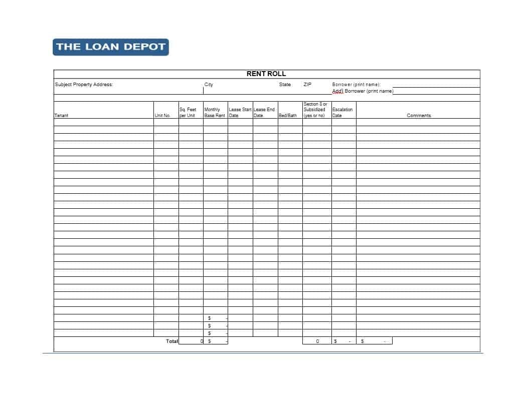 47 Rent Roll Templates Forms Template Archive Document Excel