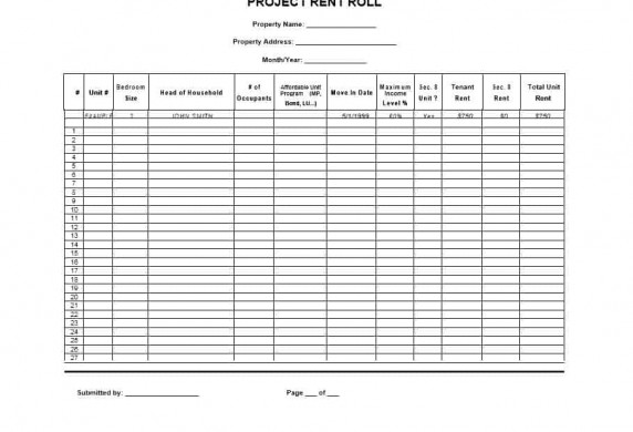 47 Rent Roll Templates Forms Template Archive Document Residential Excel
