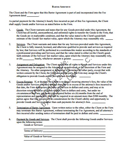5 Barter Agreement S PDF Free Premium Document