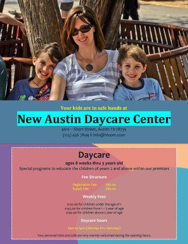 5 Free DayCare Flyer Templates Document Daycare Advertising Flyers
