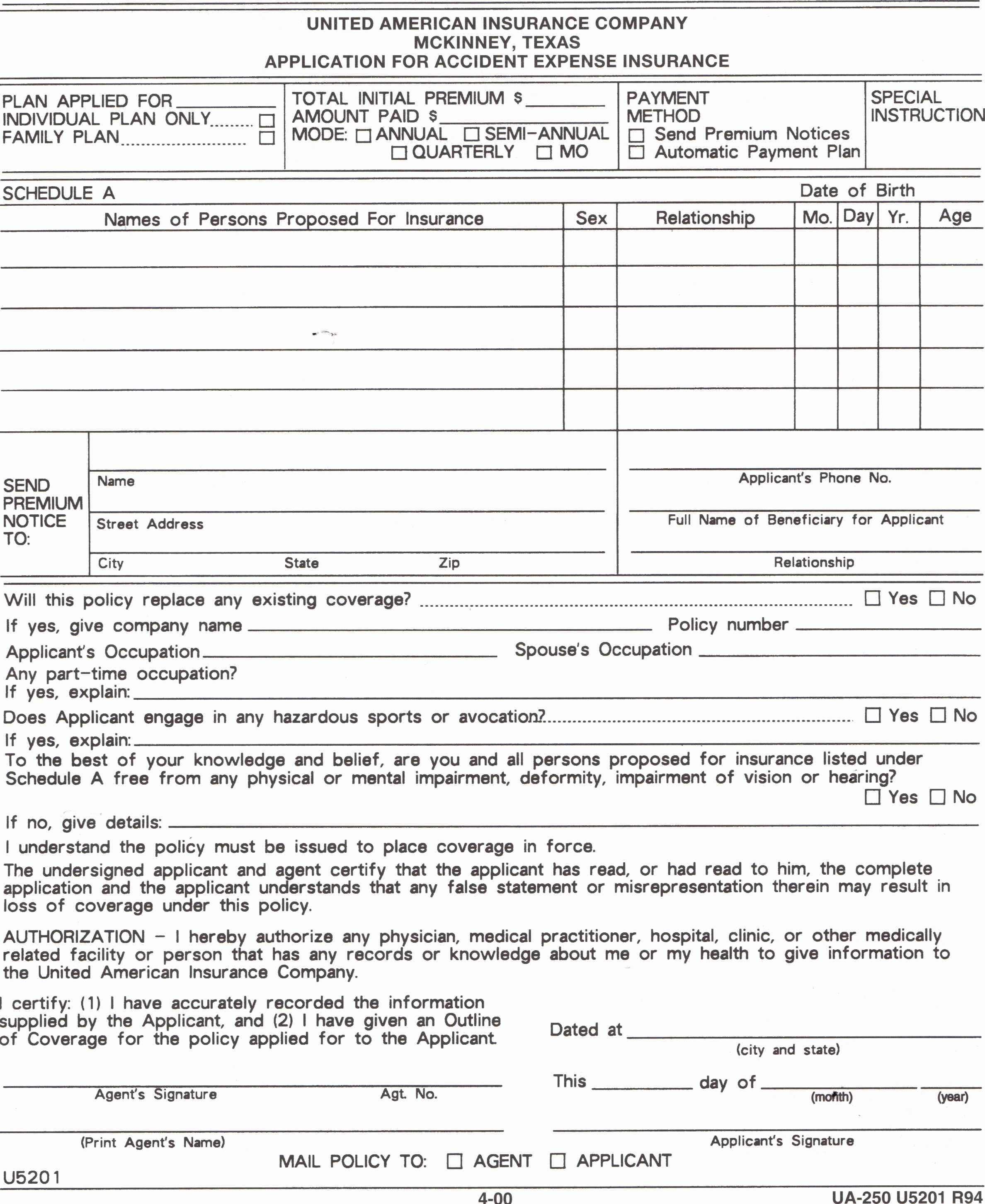 50 Fresh Home Insurance Application Form DOCUMENTS IDEAS Document