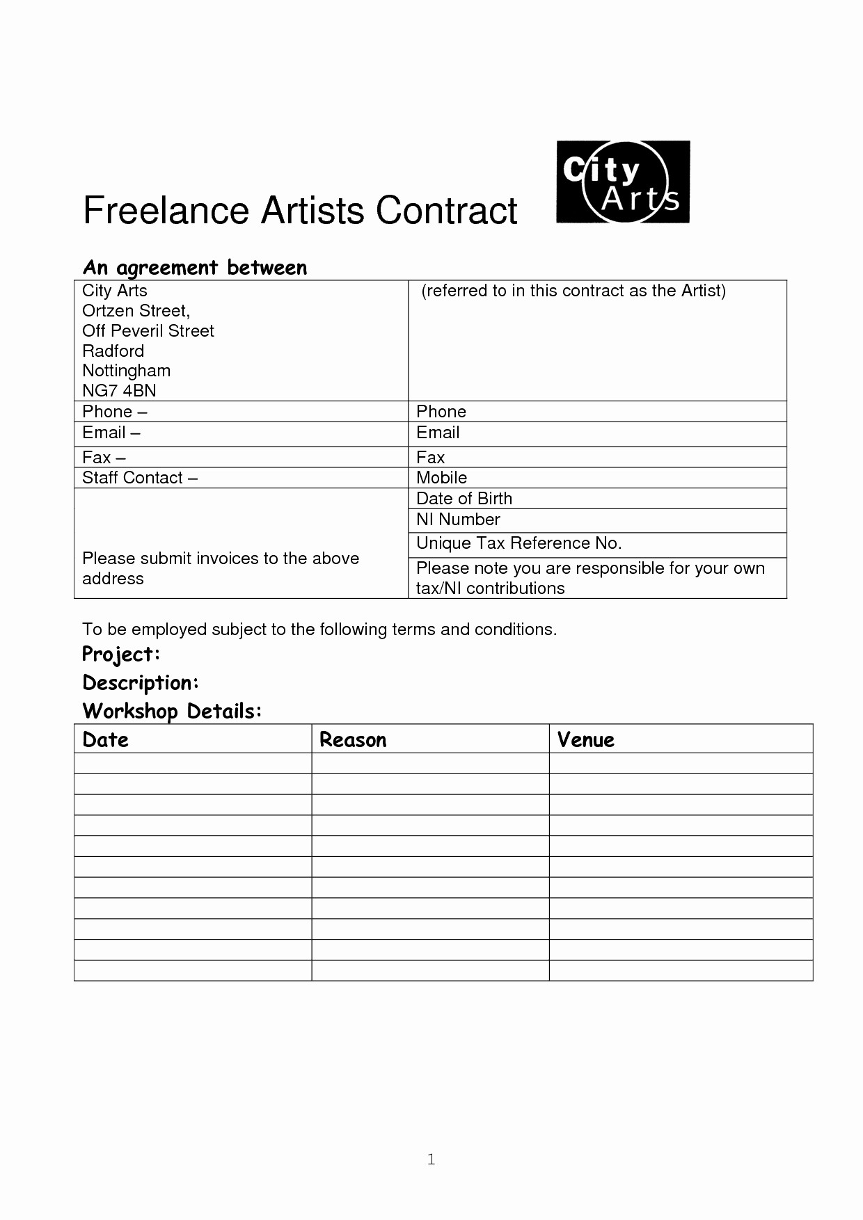 50 Lovely Freelance Art Contract Template DOCUMENTS IDEAS Document