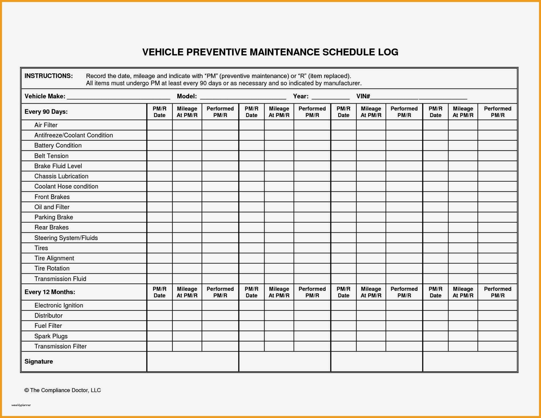 50 Unique Vehicle Maintenance Checklist Printable DOCUMENTS IDEAS Document
