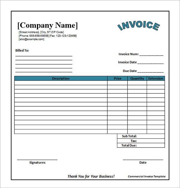 52 Sample Blank Invoice Templates 8110600496 Free Document Invoices To