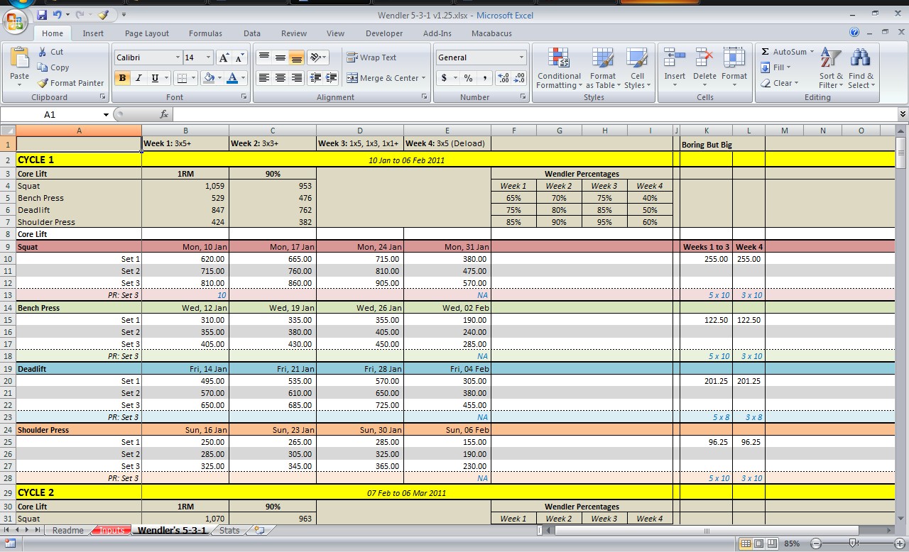 531 Spreadsheet Download All Things Gym Document