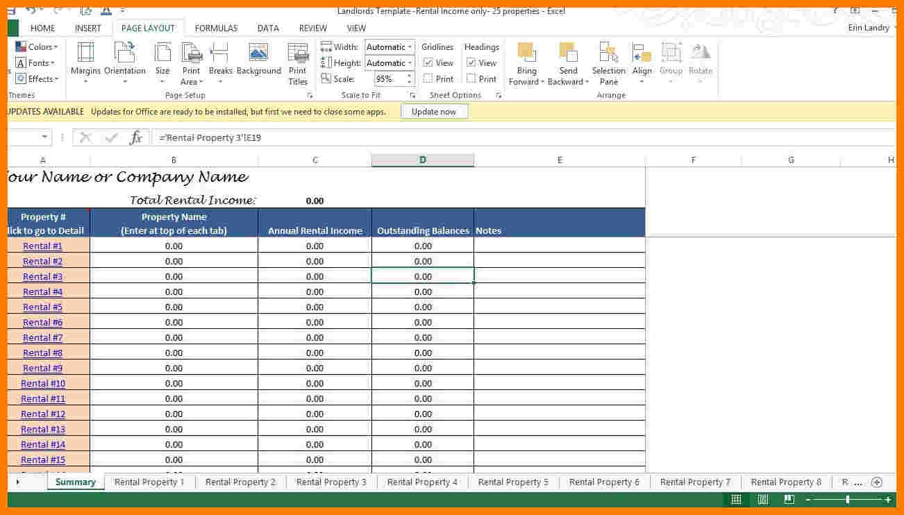6 Rent Ledger Excel Spreadsheet Review Document