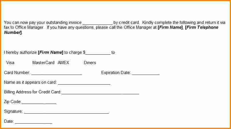 7 Blank Credit Card Authorization Form Letter