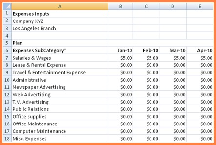 7 Business Expenses Spreadsheet Template Excel Spreadsheets Group Document