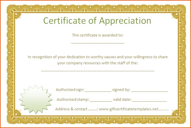 7 Certificate Of Appreciation S Bookletemplate Org Document Partnership