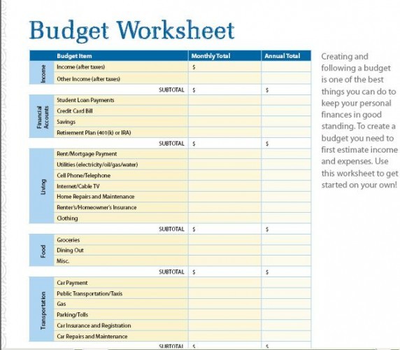 7 Free Printable Budget Worksheets Document Worksheet Dave