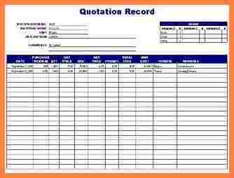 7 Quote Tracking Spreadsheet Budget Document