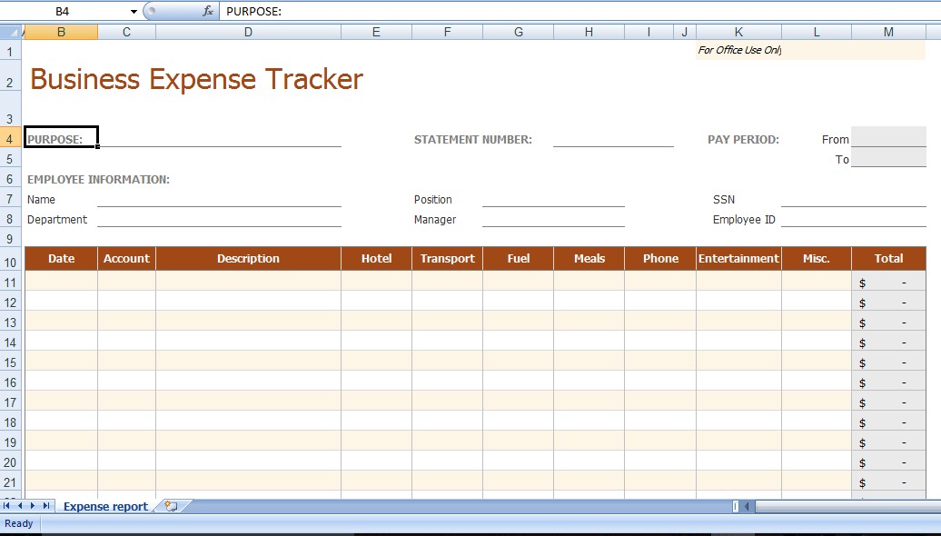 8 Business Expense Tracker Templates Excel