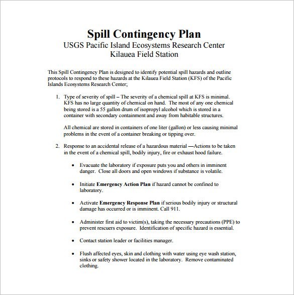8 Contingency Plan S Word PDF Free Premium Document Oil Spill