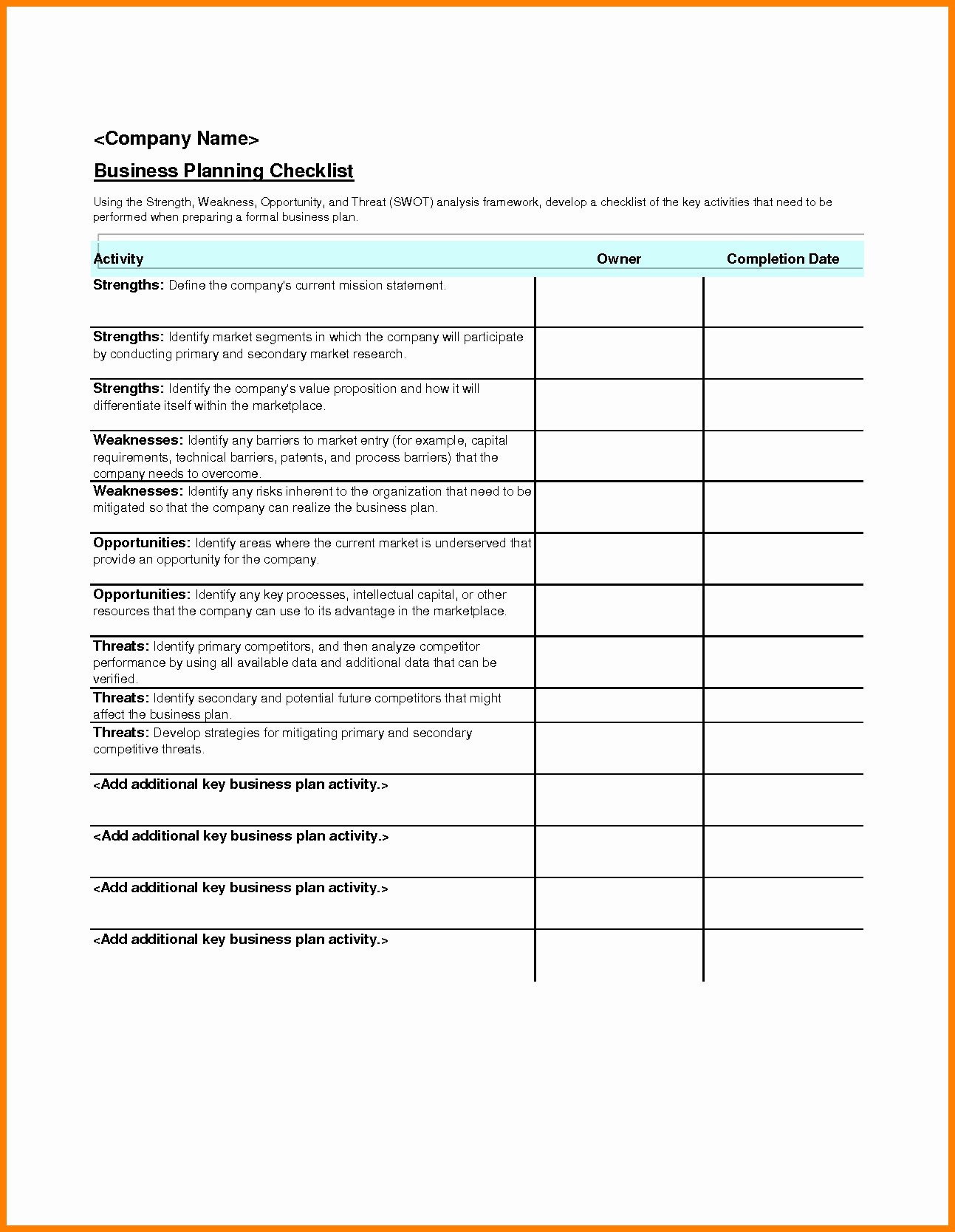 8 Event Management Checklist Excel Business Opportunity Program Document Vendor Template