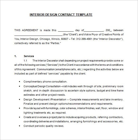 8 Interior Designer Contract S PDF DOC Free Premium Document Decorating