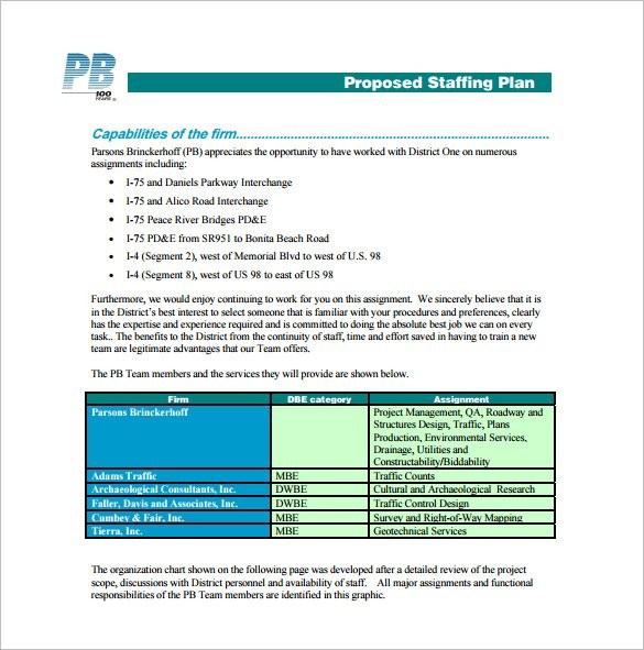 8 Staffing Plan Template PDF DOC Xlsx Free Premium Templates Document Proposal