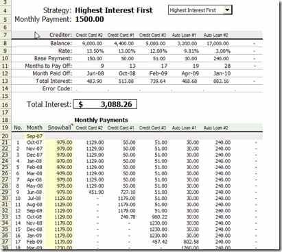 9 Debt Snowball Excel Templates Document Formula