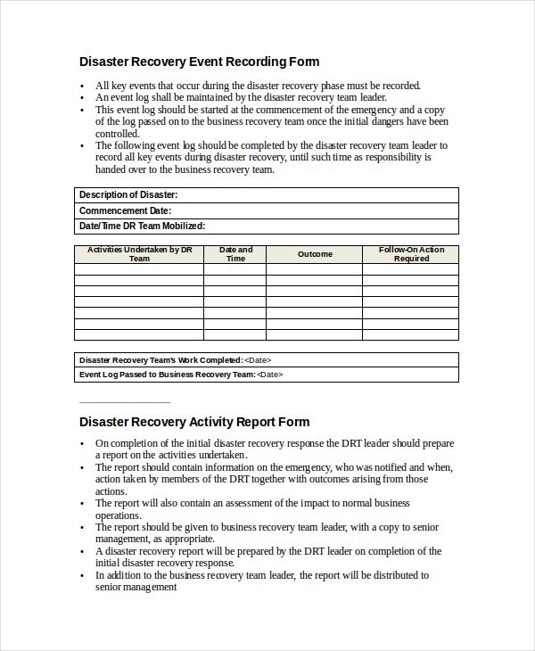 9 Disaster Recovery Plan Examples Free Premium S Document Policy