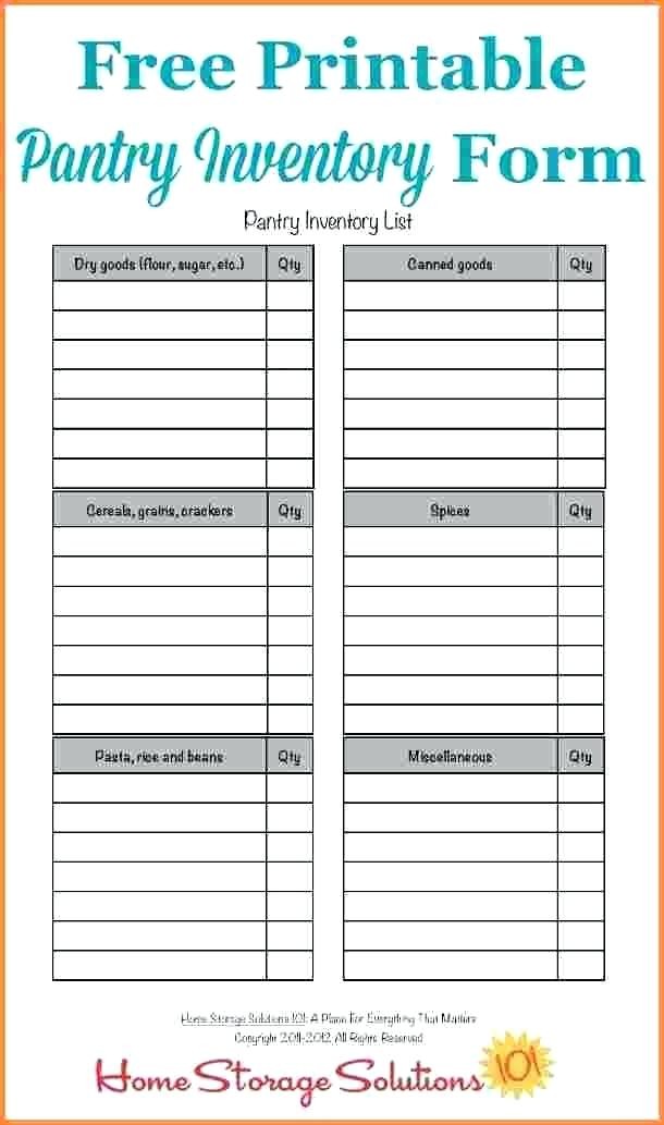 9 Food Pantry Inventory Spreadsheet Tenant Document Template
