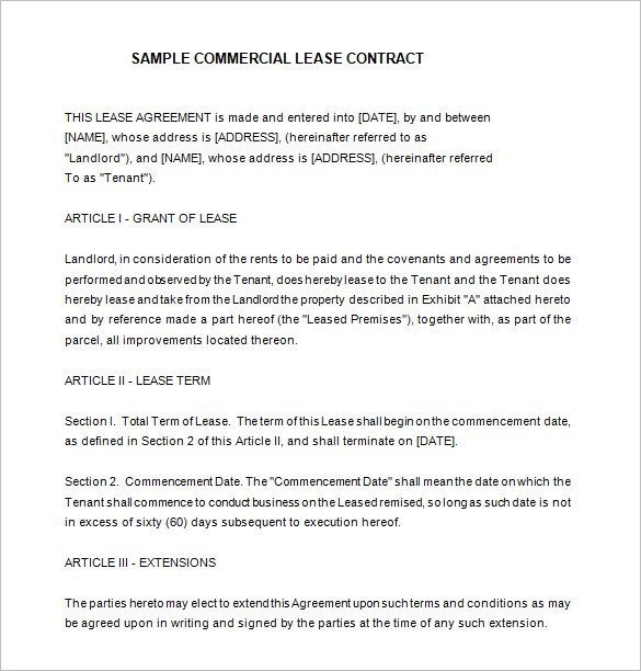 9 Lease Contract S Free Word PDF Documents Download Document Beat