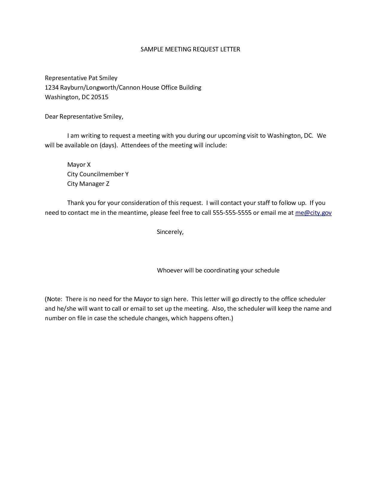 9 Official Meeting Letter Examples PDF Document Business Request Email