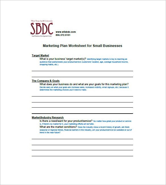 9 Small Business Marketing Plan Templates DOC PDF Free Document Sample For