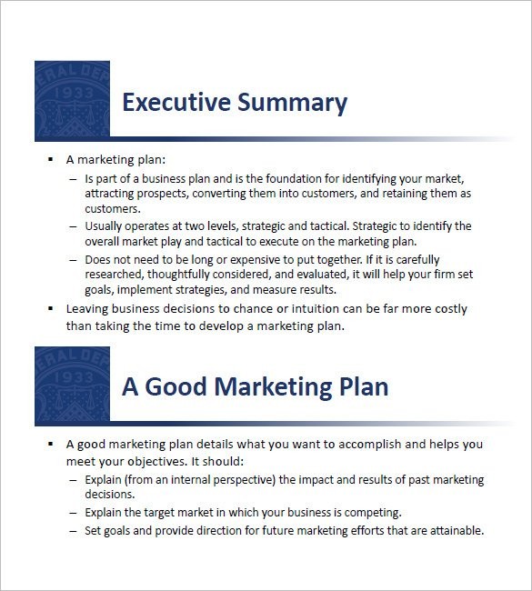 9 Small Business Marketing Plan Templates DOC PDF Free Document Sample For