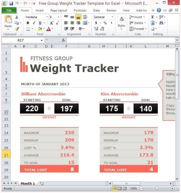 9 Weight Loss Challenge Spreadsheet Templates Excel Document Group